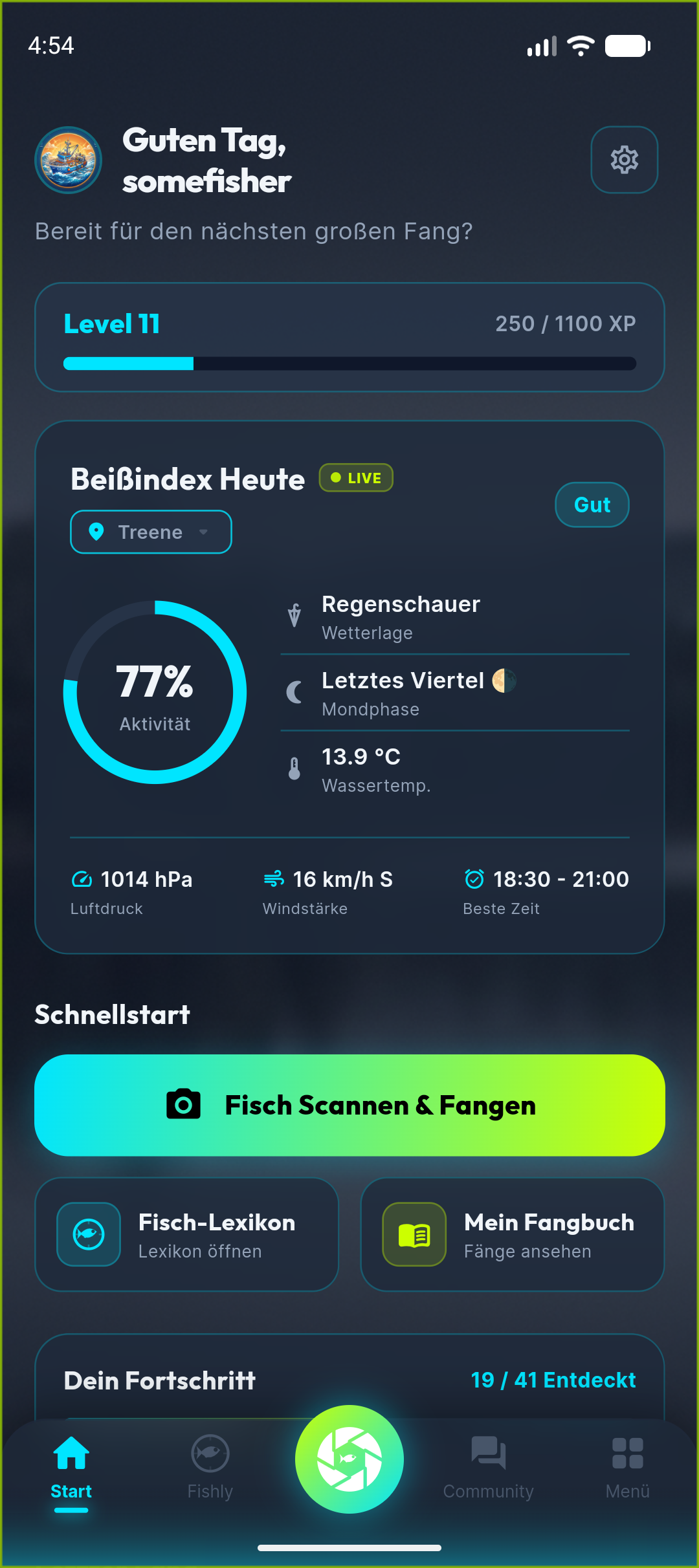 Fishly App Dashboard Preview